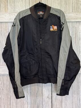 Biker Design Motorcycle Riding Jacket 2XL Black Gray Mesh Lined Ride Wind